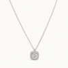 925 Sterling Silver Cushion-Cut CZ Chain Pendant Necklace