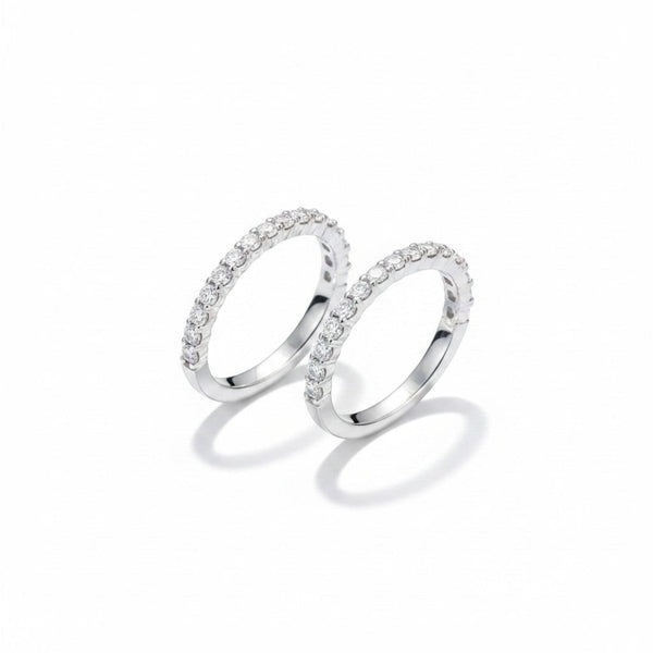 Earrla pair of 925 sterling silver toe rings featuring a pavé set row of sparkling cubic zirconia stones